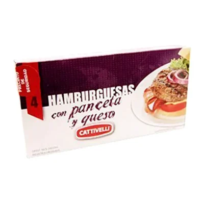 Hamburguesas con Panceta y Queso Cattivelli x4