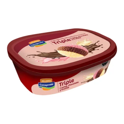 Helado Conaprole 1L Frutilla, Vainilla y Chocolate