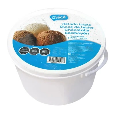 Helado Glacé 5L Sambayón, Dulce de Leche y Chocolate